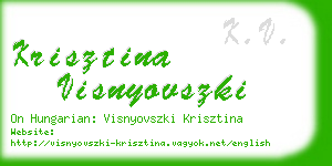 krisztina visnyovszki business card